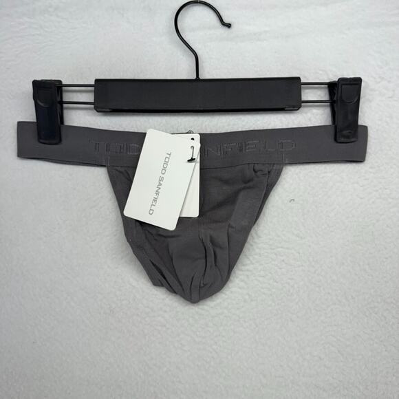 Todd Sanfield Thong Men's Small Gray Charcoal Micro Modal Underwear Solid NEW - Picture 1 of 6
